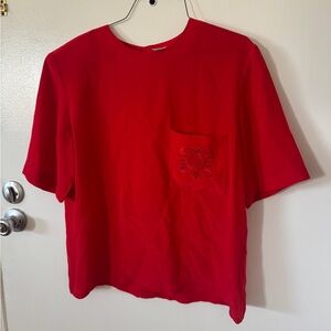 Dana Buchman Vibrant Red Silk Blouse